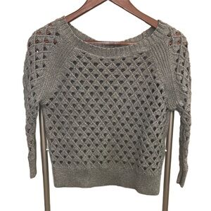 American Eagle Outfitters Sheer Gray Knit Women's Sweater